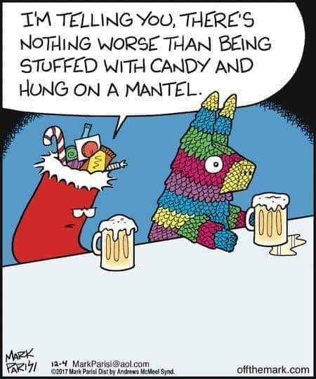 Christmas stocking and Pinata